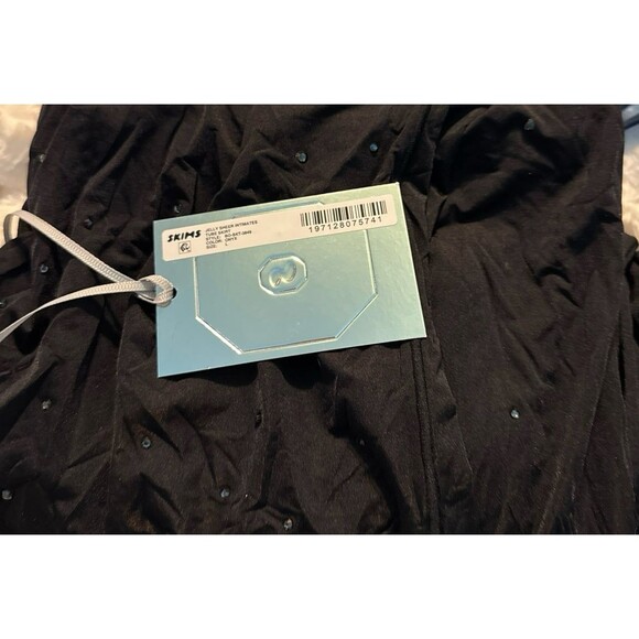 NWT SKIMS X SWAROVSKI JELLY SHEER INTIMATES TUBE SKIRT IN ONYX - Picture 1 of 5